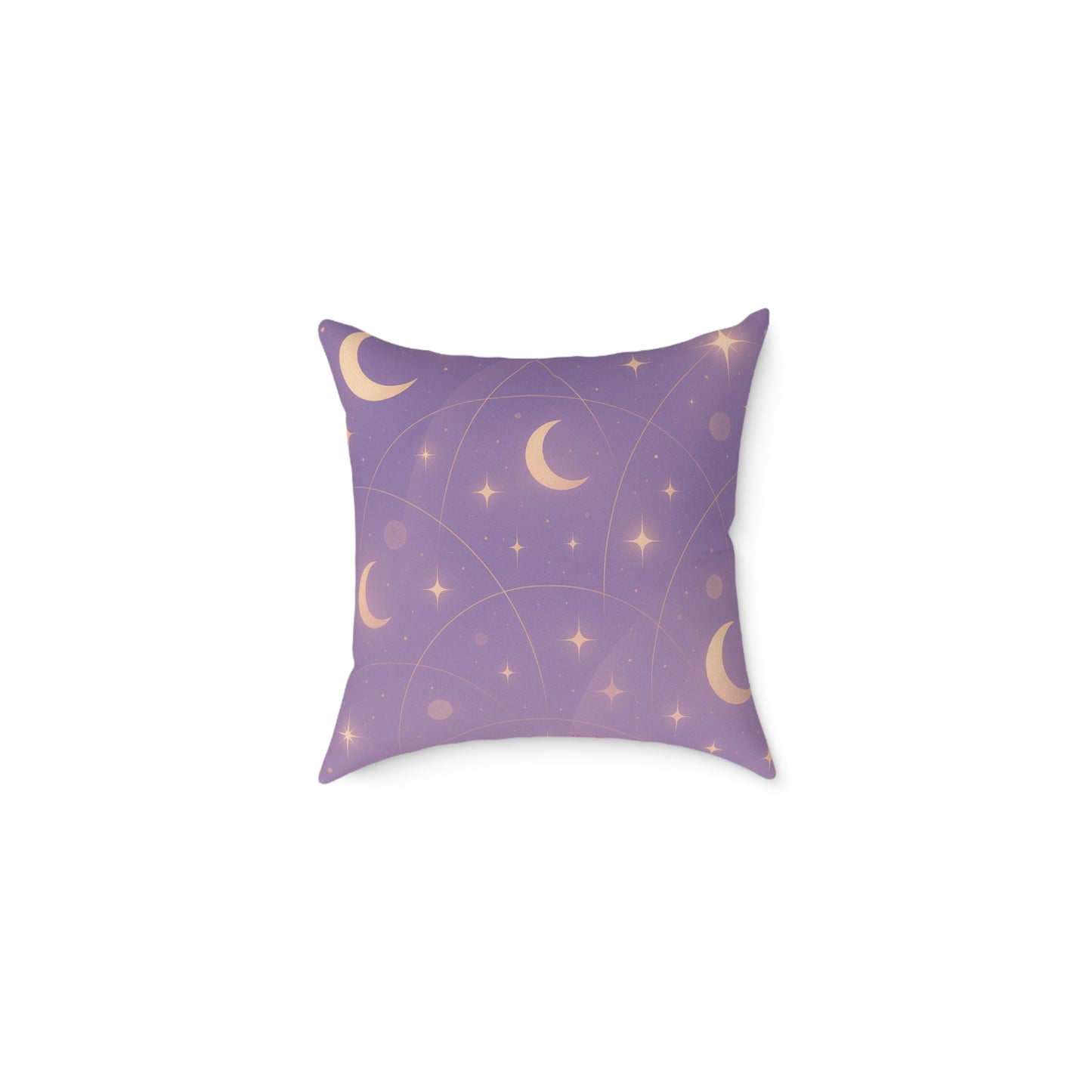 Lavender Moonlit Sky Throw Pillow — Soft Celestial Decorative Cushion