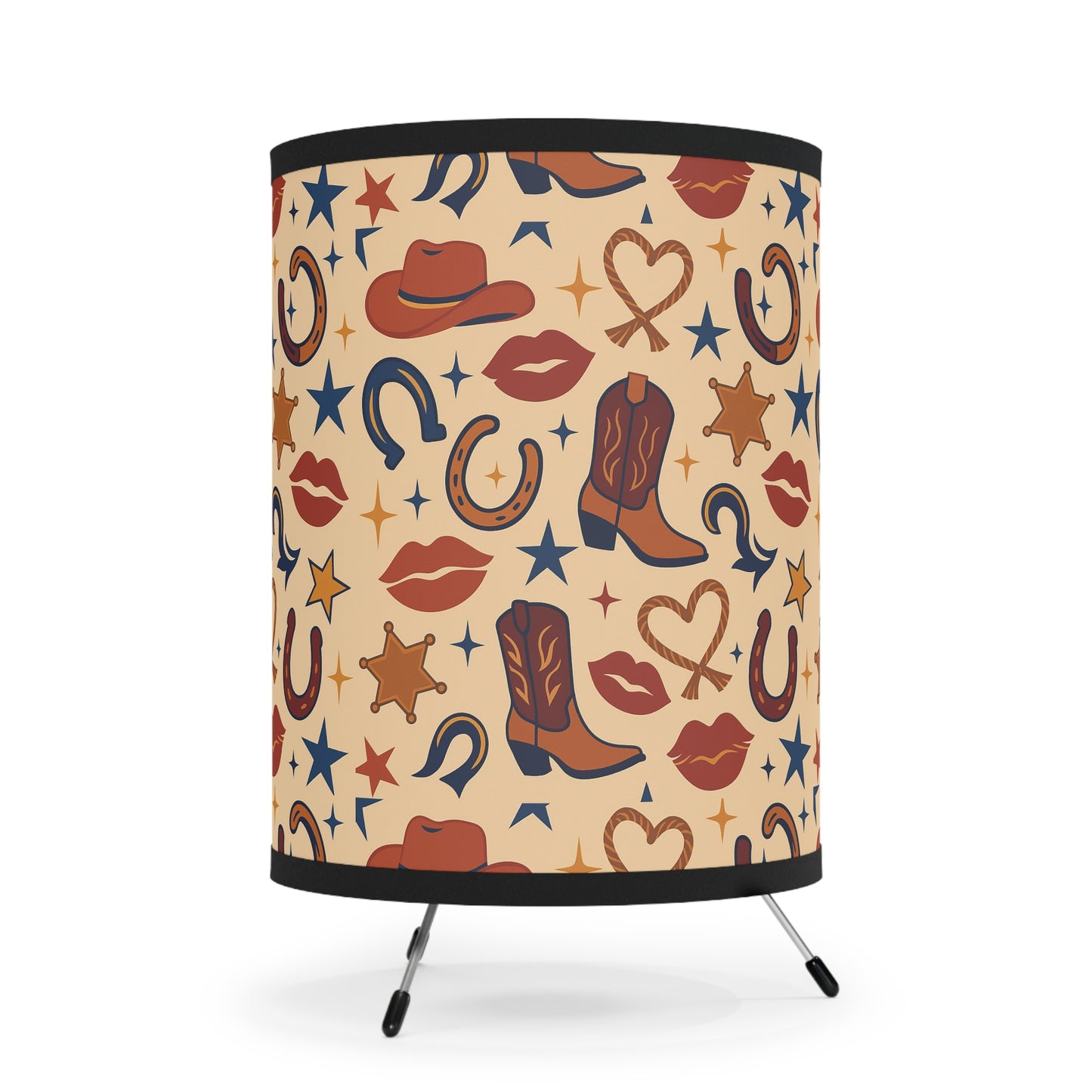 Wild West Kisses – Retro Cowgirl Print Lamp Shade