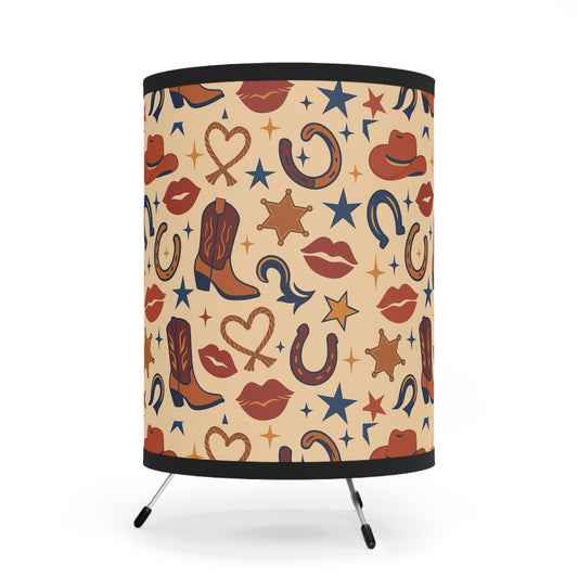 Wild West Kisses – Retro Cowgirl Print Lamp Shade