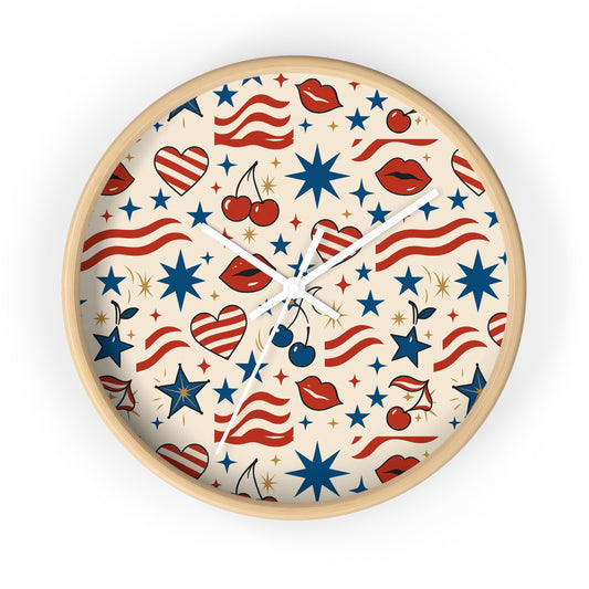 “Dakota” Signature Patriotic Pop Art Wall Clock