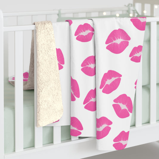 Belle Kissed Sherpa Fleece Blanket