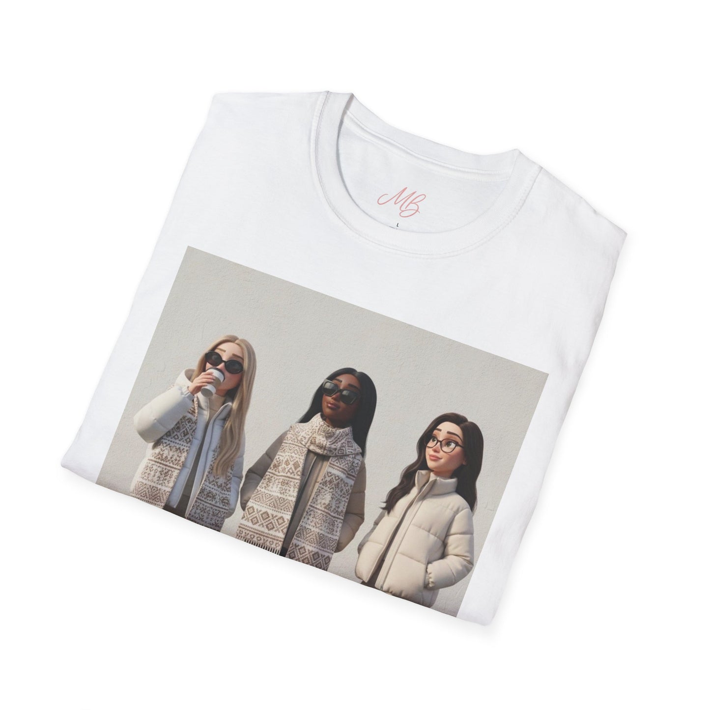 Mini Models “Winter Muse Trio” Graphic T-Shirt – Chic Girls Edition with Signature Kiss Back
