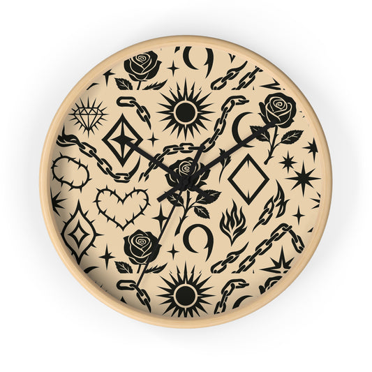 Rae Belle Signature Clock
Alt Grunge Pattern Wall Clock – Dark Edgy Goth Bedroom Home Decor