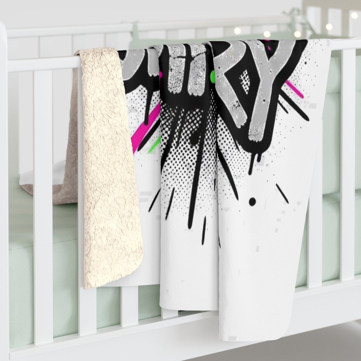 Sherpa Fleece Blanket — "Reject Ordinary" Graphic Cozy Throw