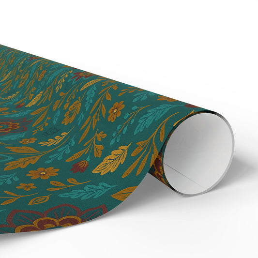 “Green with Envy” Floral Wrapping Paper