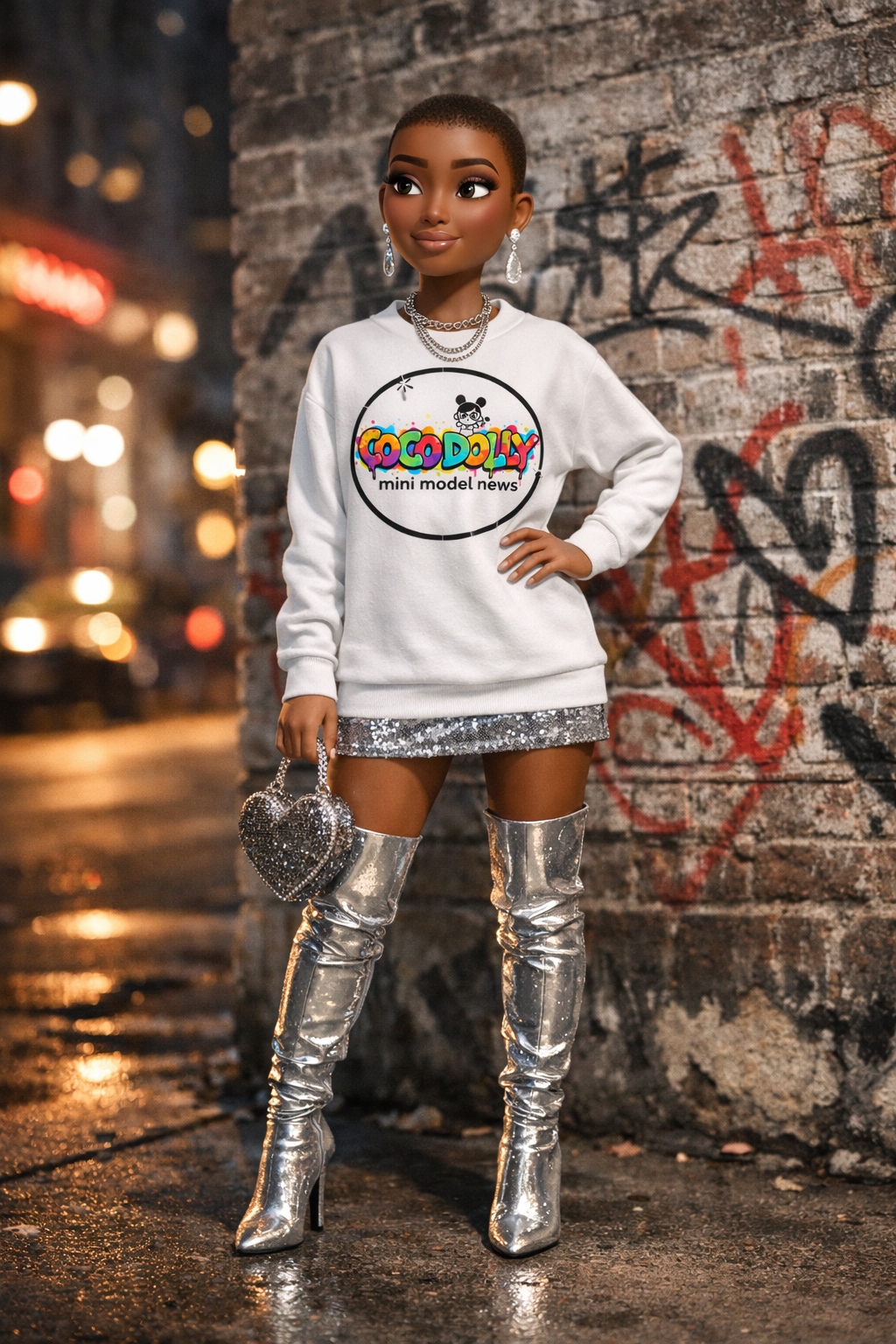 💋 COCO DOLLY “Mini Model News” Signature Sweatshirt