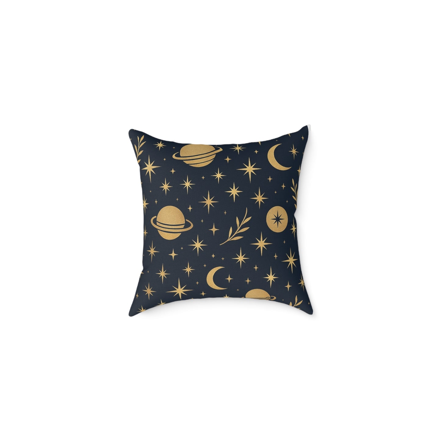Celestial Moon & Stars Square Throw Pillow