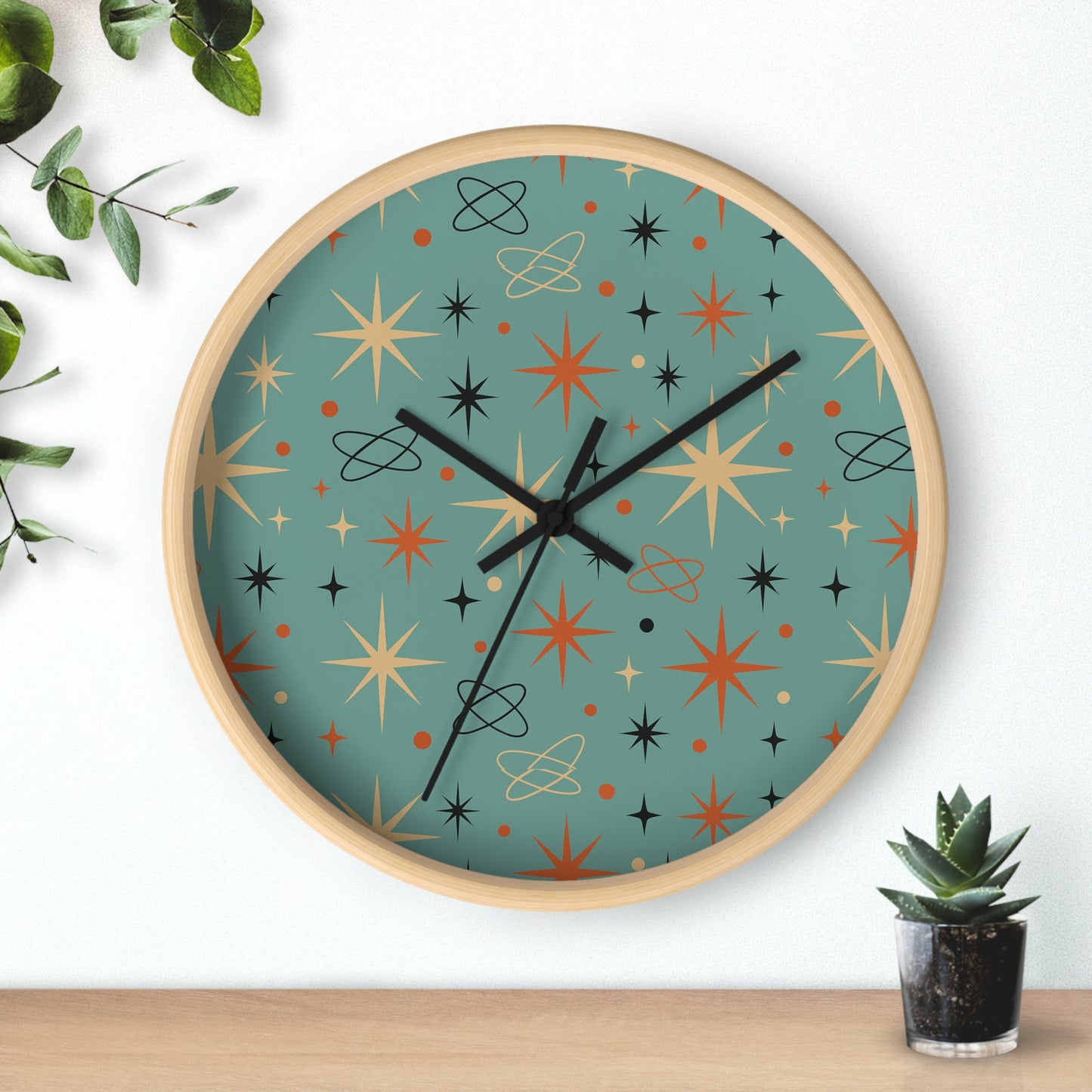 Lulabelle “Vintage Darling” Mid-Century Floral Wall Clock