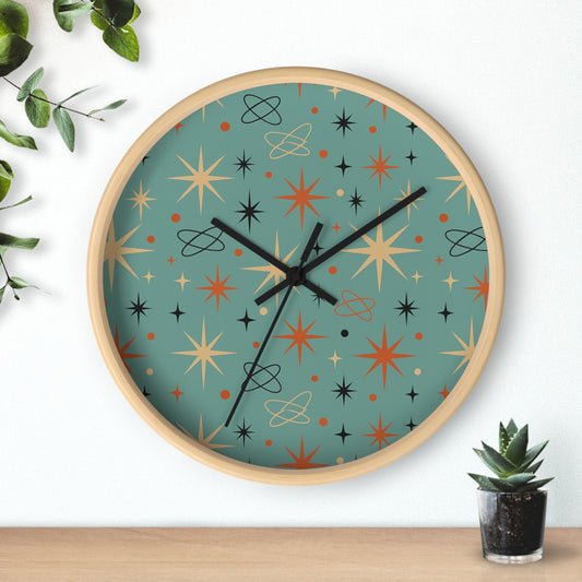 Lulabelle “Vintage Darling” Mid-Century Floral Wall Clock