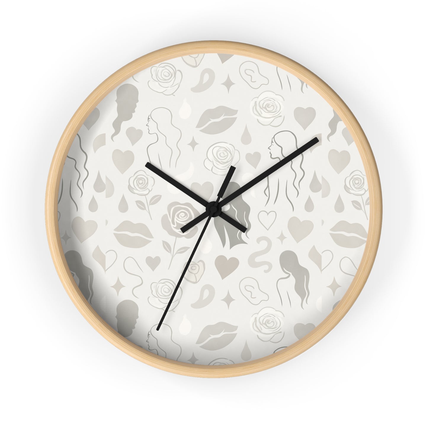 Yara Belle Signature Clock
Soft Neutral Silhouette Pattern Wall Clock – Minimal Boho Luxe Decor