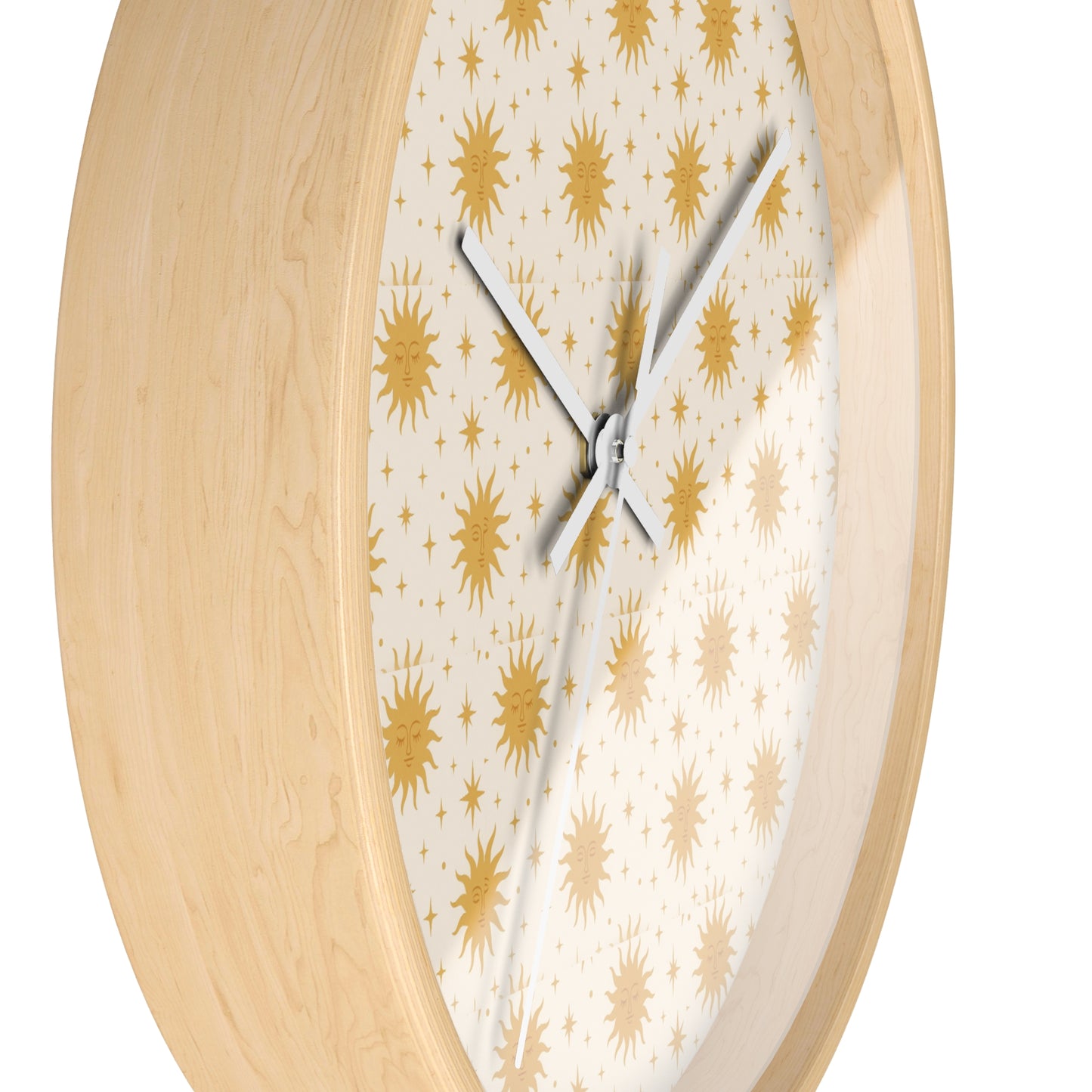 Radiant Starburst Wall Clock — Midcentury Sunburst Pattern Decorative Clock