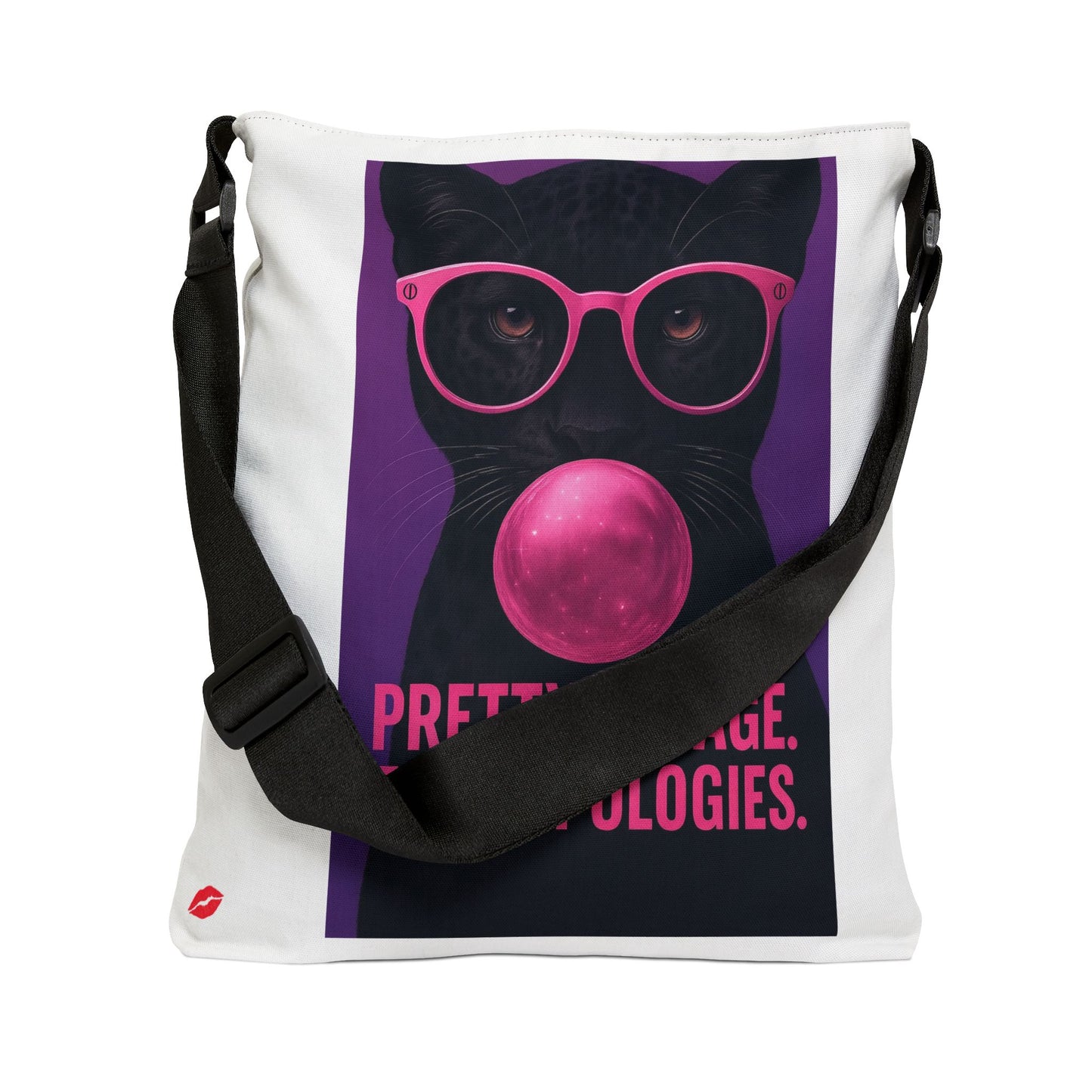 Pretty Savage Cat Tote — "Pretty Savage. Zero Apologies." Adjustable Tote Bag