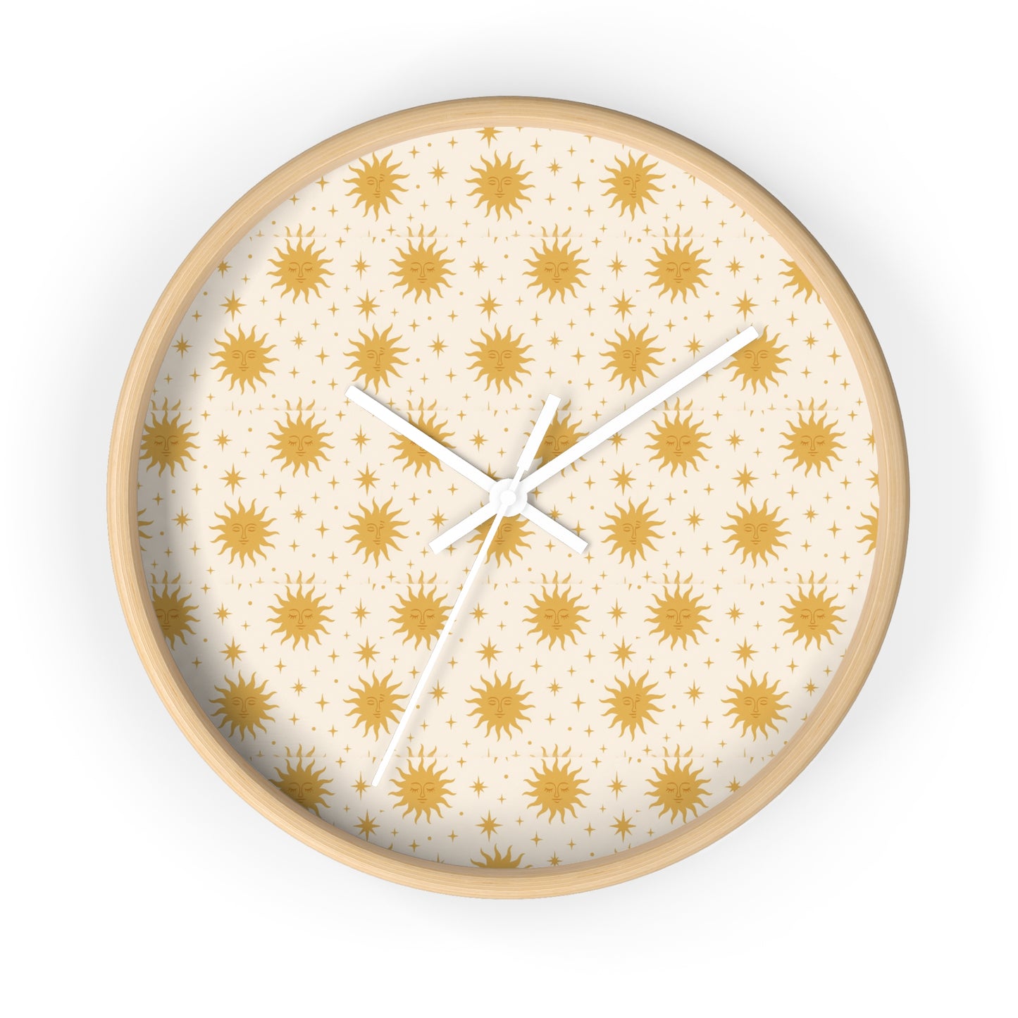 Radiant Starburst Wall Clock — Midcentury Sunburst Pattern Decorative Clock