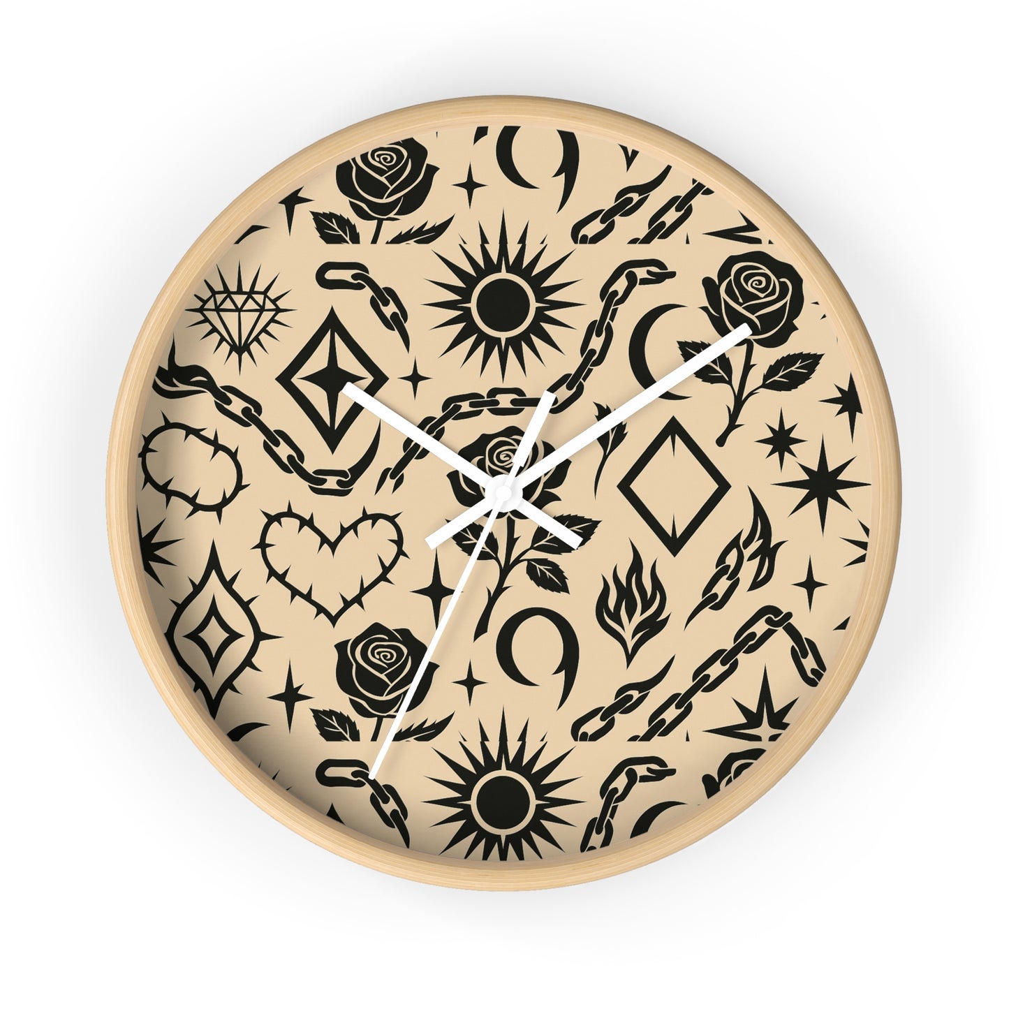 Rae Belle Signature Clock
Alt Grunge Pattern Wall Clock – Dark Edgy Goth Bedroom Home Decor