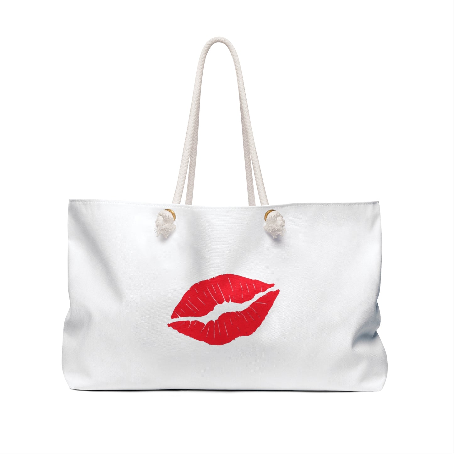 Weekender Bag — "Pretty Savage. Zero Apologies." Cat Design with Lip Print