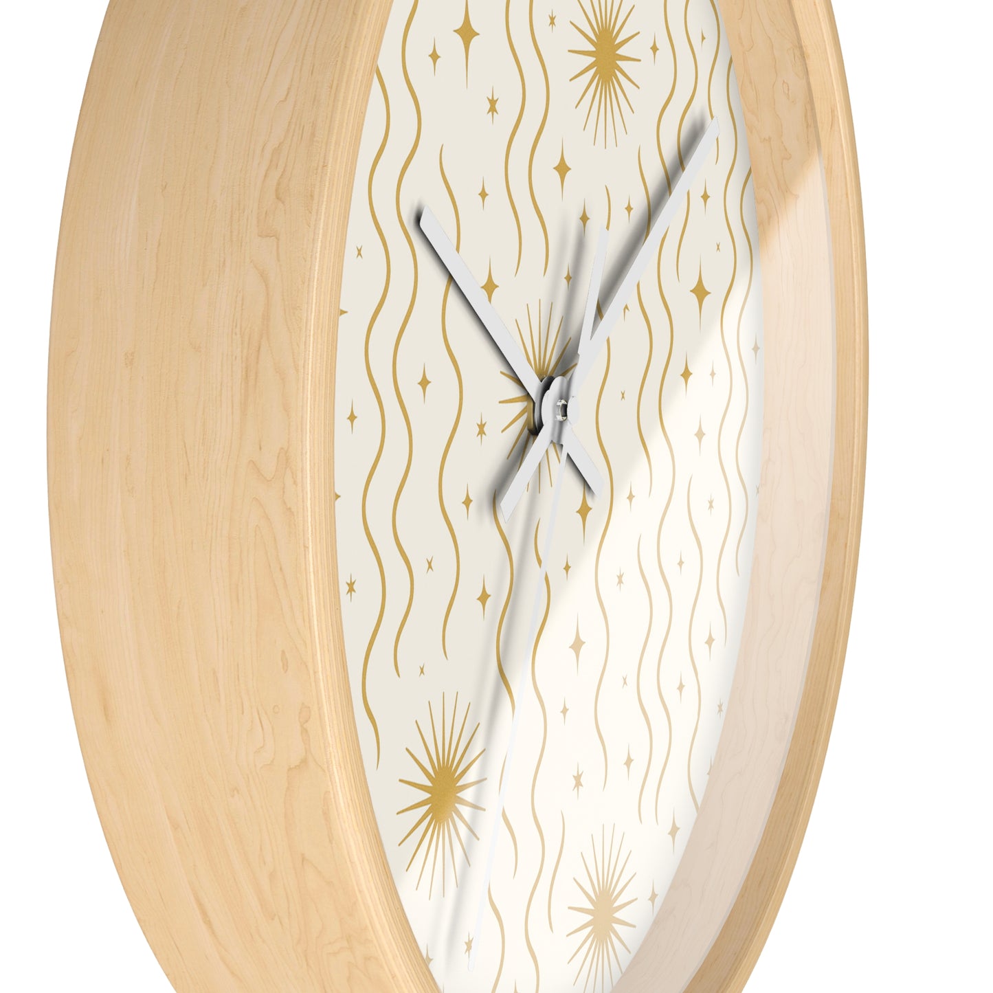Golden Ripple Sun Wall Clock