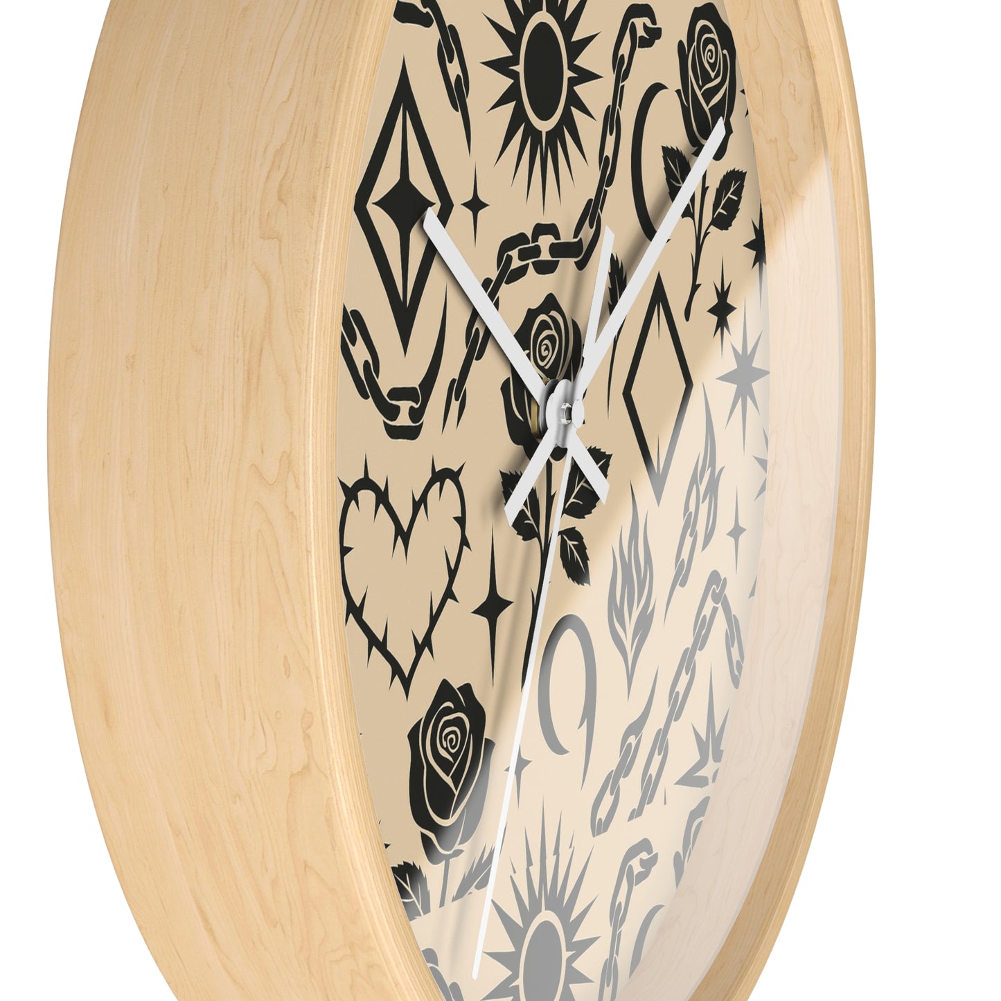 Rae Belle Signature Clock
Alt Grunge Pattern Wall Clock – Dark Edgy Goth Bedroom Home Decor