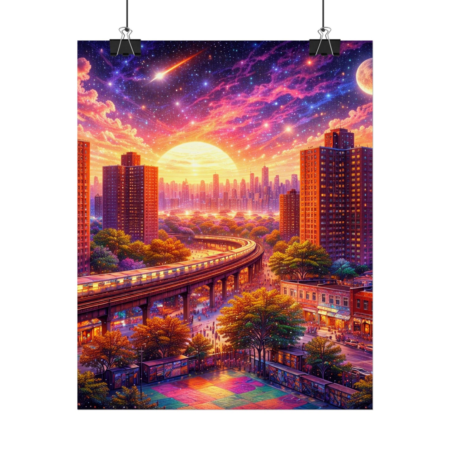 Bronx Afterglow- Sacred Neon Cityscape