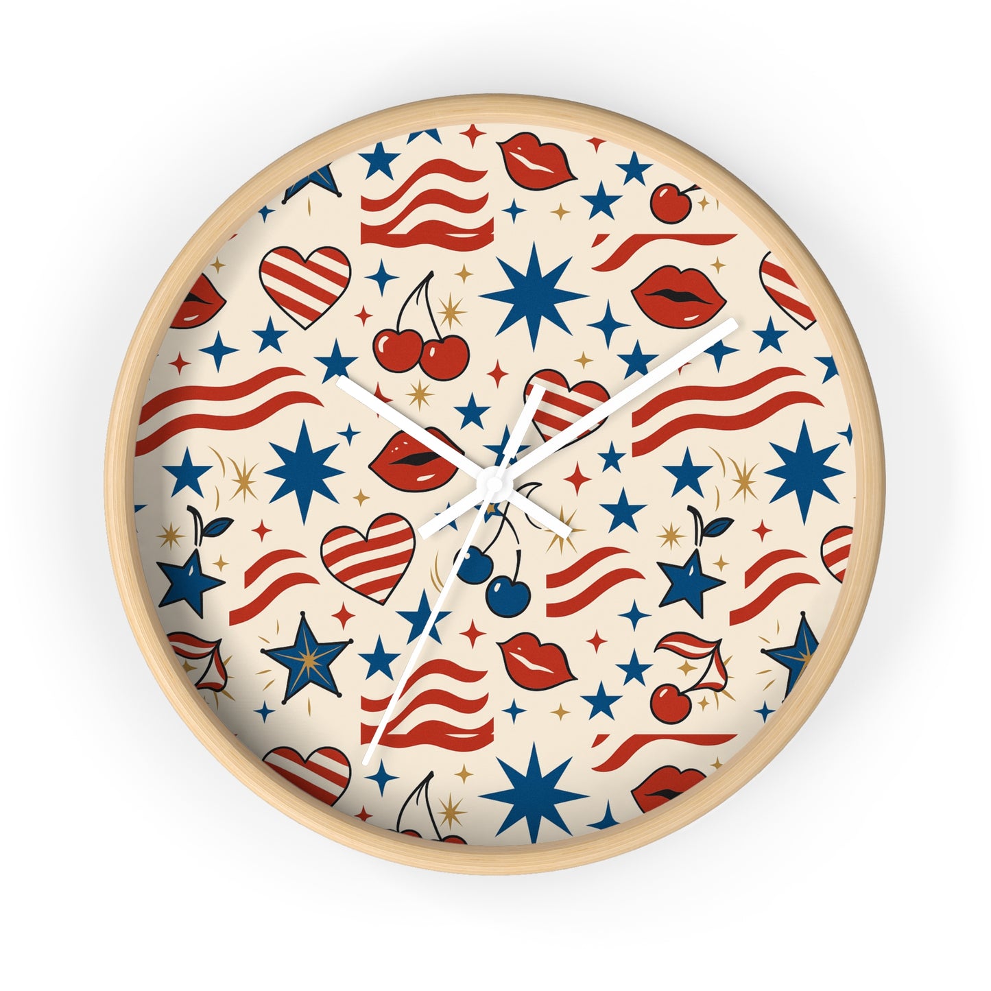 Dakota Belle Signature Patriotic Pop Art Wall Clock