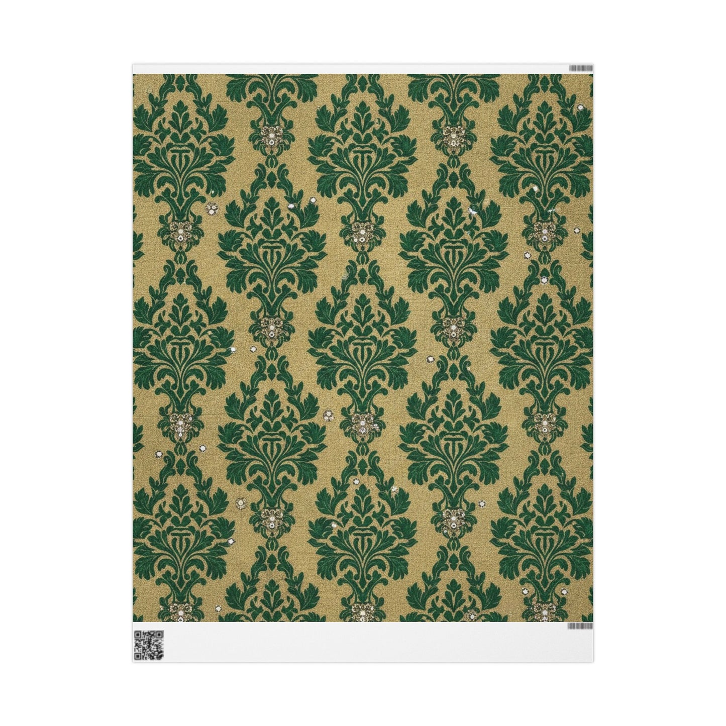 Wrapping Papers - Gilded Brocade Green Festive Occasions Gift Wrap