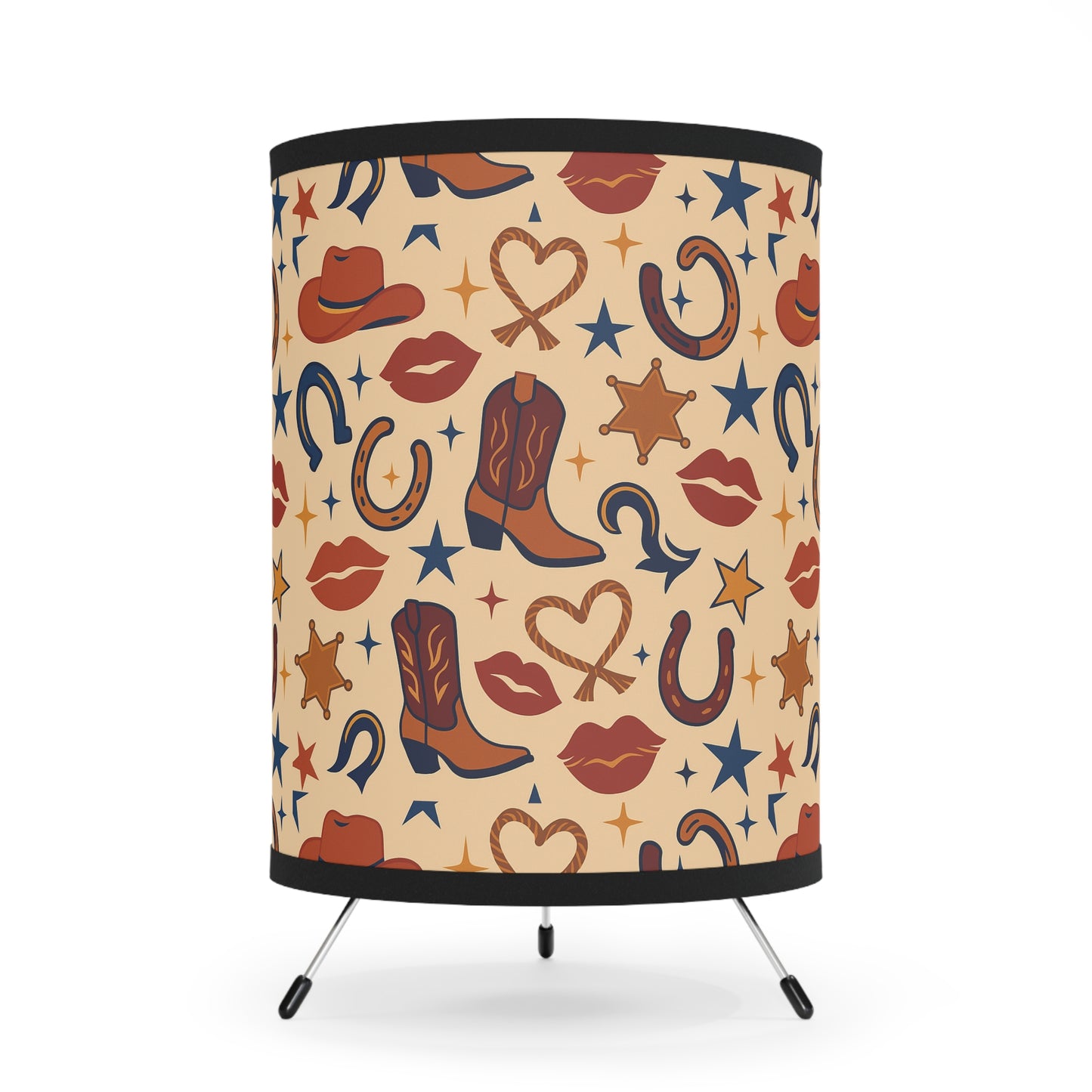 Wild West Kisses – Retro Cowgirl Print Lamp Shade