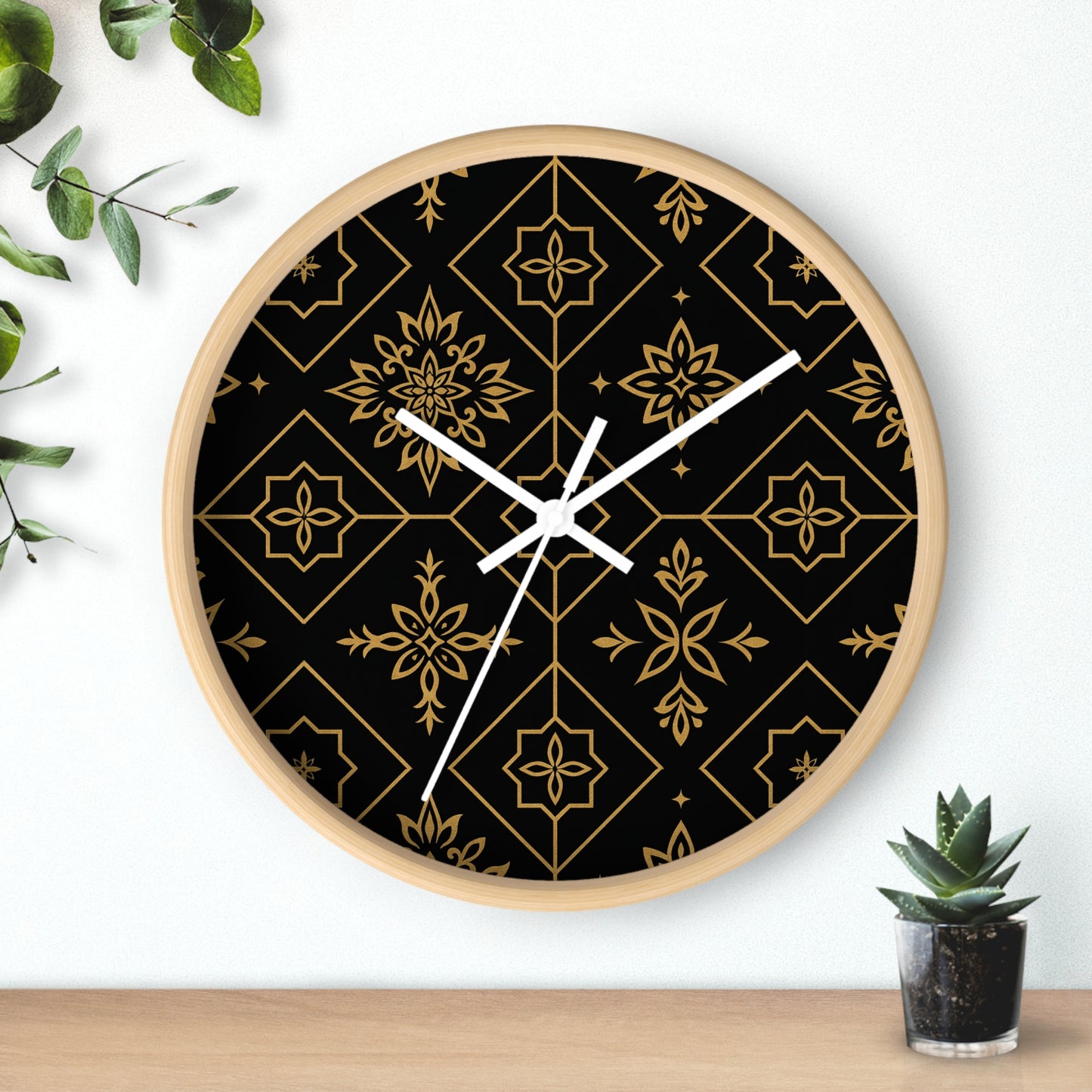 Zahara Belle Signature Clock
Moroccan Gold Geometric Wall Clock – Luxe Boho Pattern Home Decor