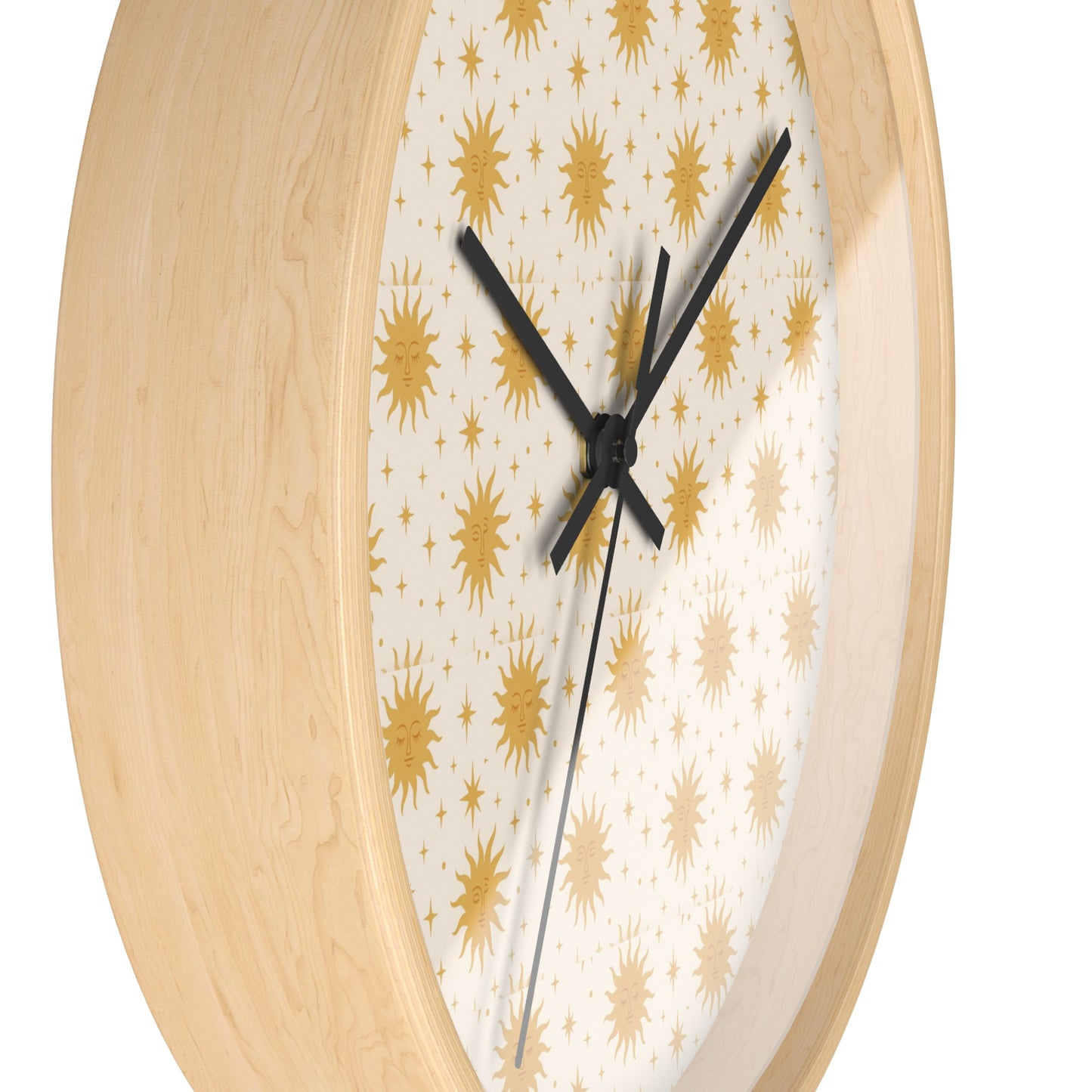 Radiant Starburst Wall Clock — Midcentury Sunburst Pattern Decorative Clock