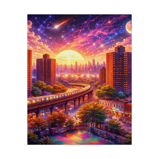 Bronx Afterglow- Sacred Neon Cityscape