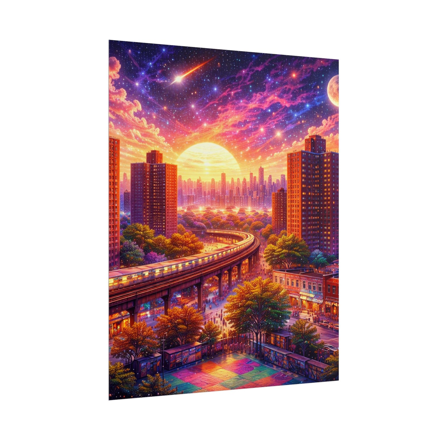 Bronx Afterglow- Sacred Neon Cityscape