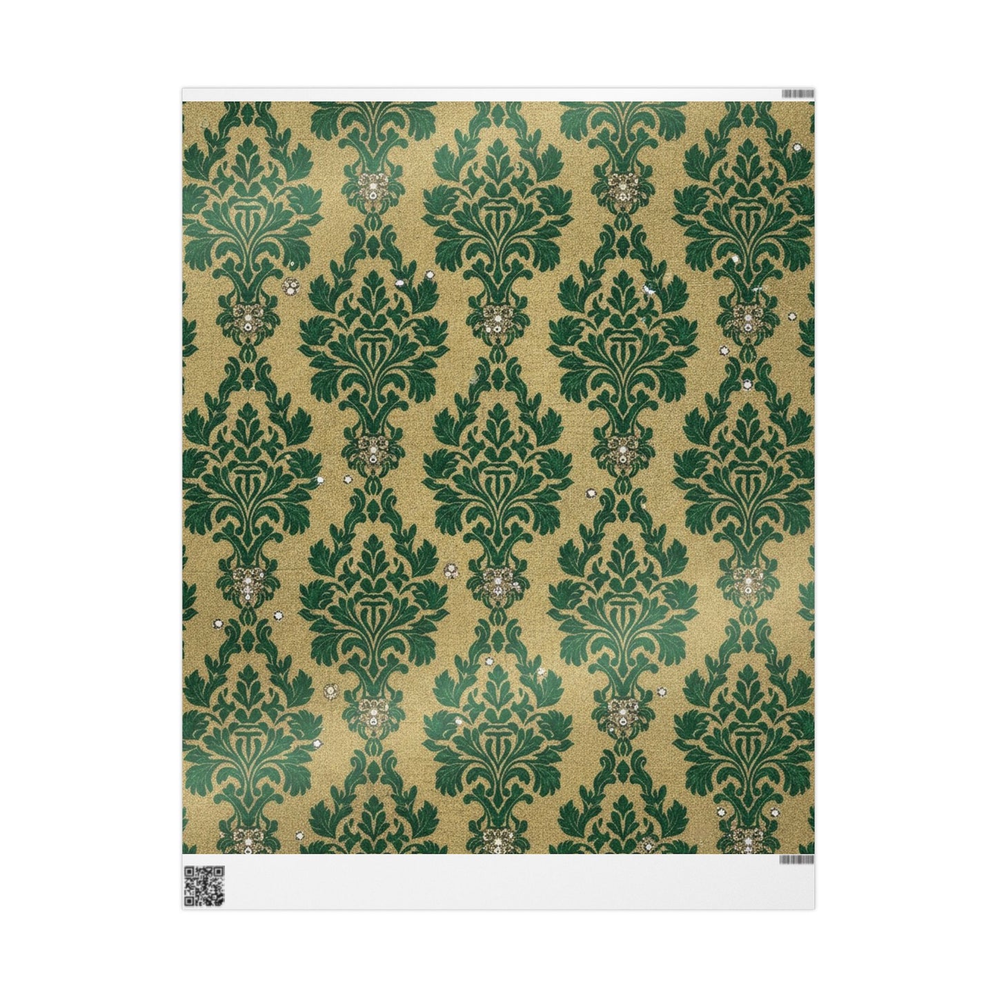Wrapping Papers - Gilded Brocade Green Festive Occasions Gift Wrap