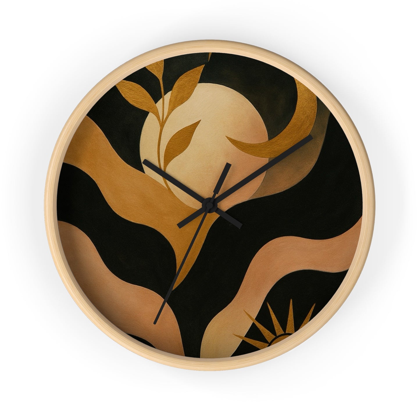 Abstract Moonlight Wall Clock — Boho Modern Decorative Clock