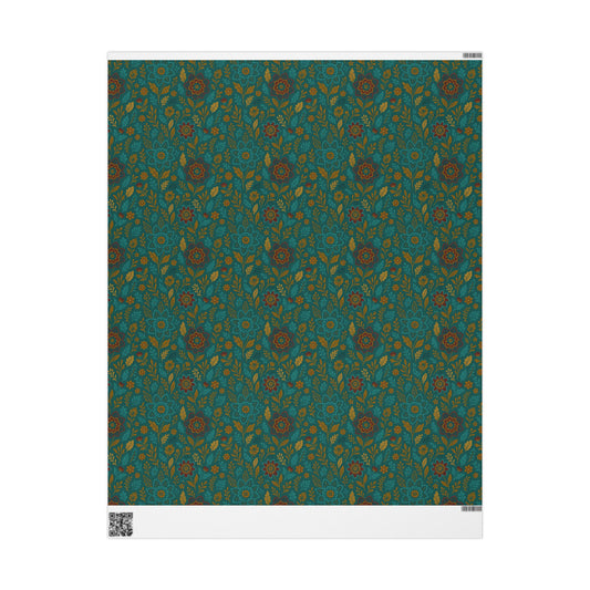 “Green with Envy” Floral Wrapping Paper