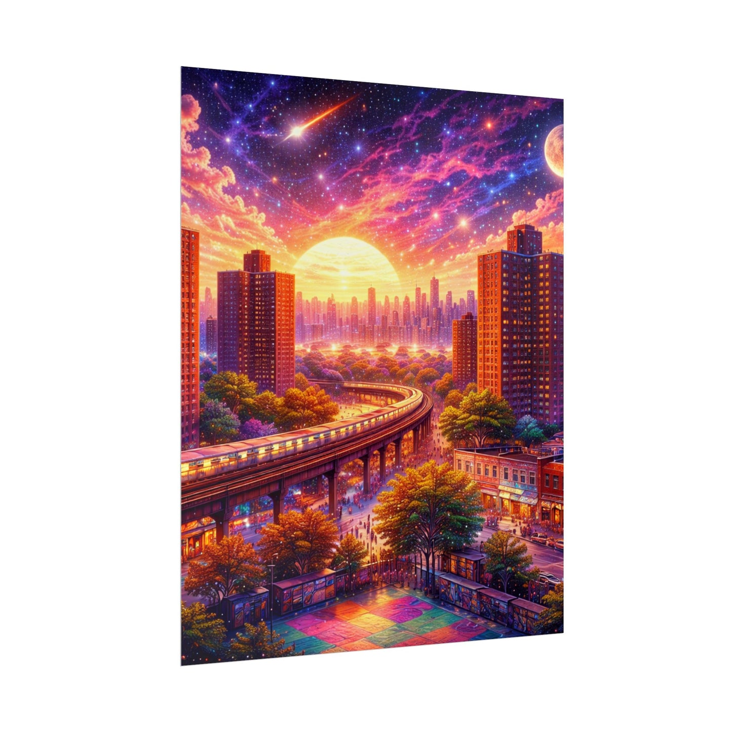 Bronx Afterglow- Sacred Neon Cityscape