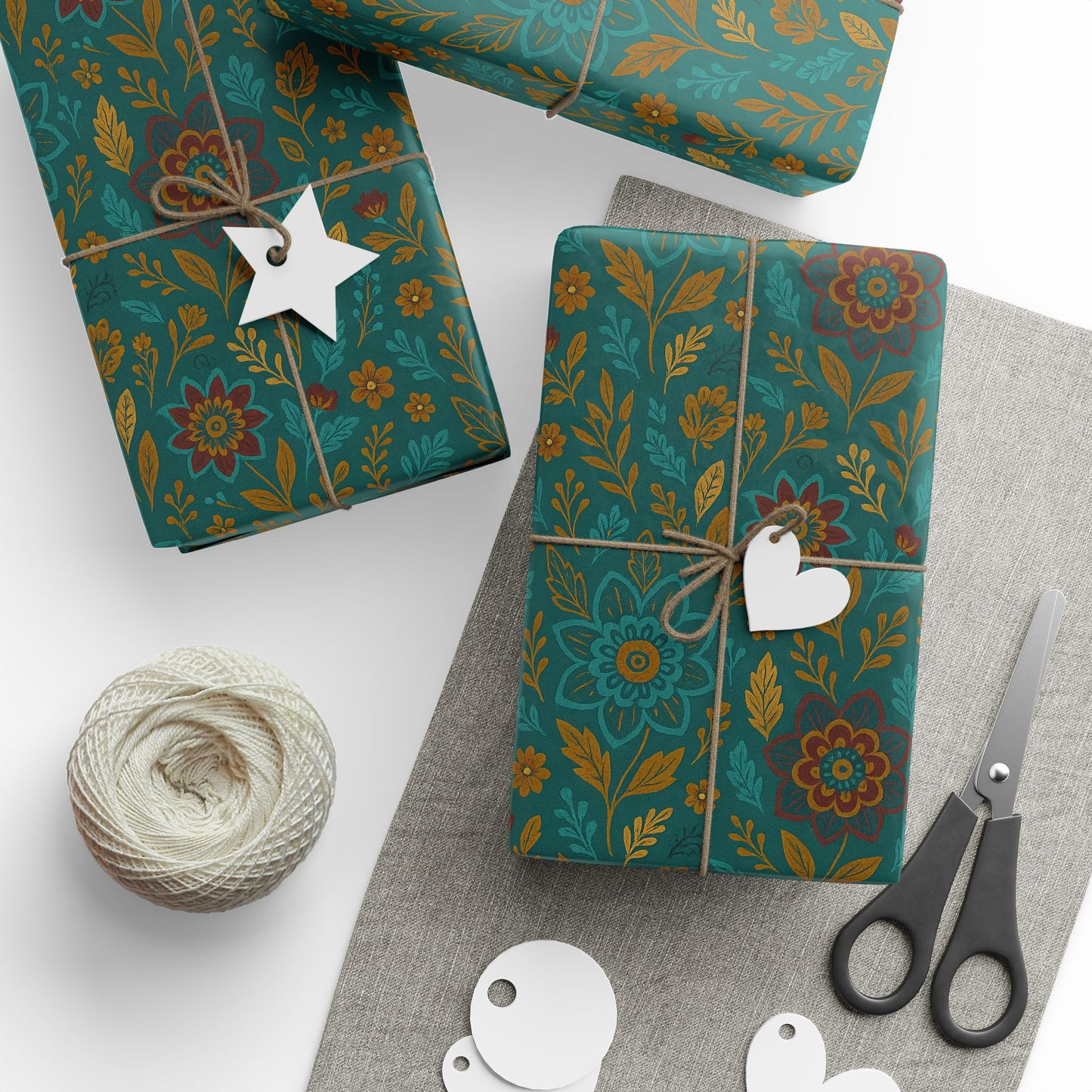 “Green with Envy” Floral Wrapping Paper