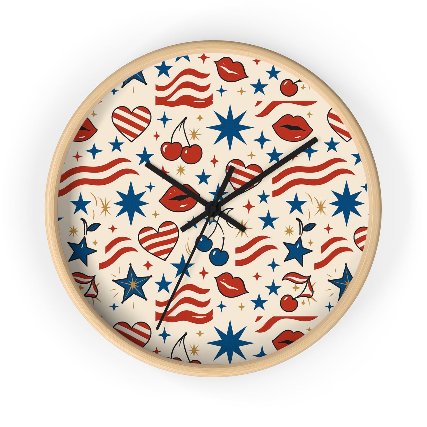 Dakota Belle Signature Patriotic Pop Art Wall Clock