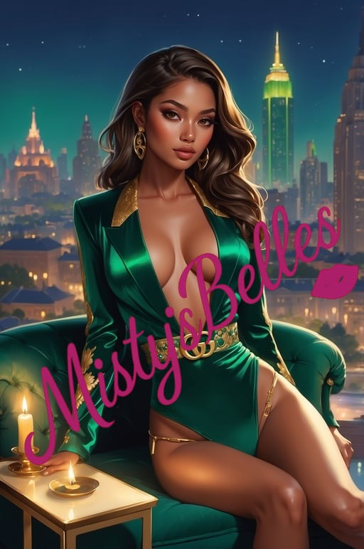 Yara Belle – 💚 Emerald Enchantment Lingerie Wallpaper 8 Pack