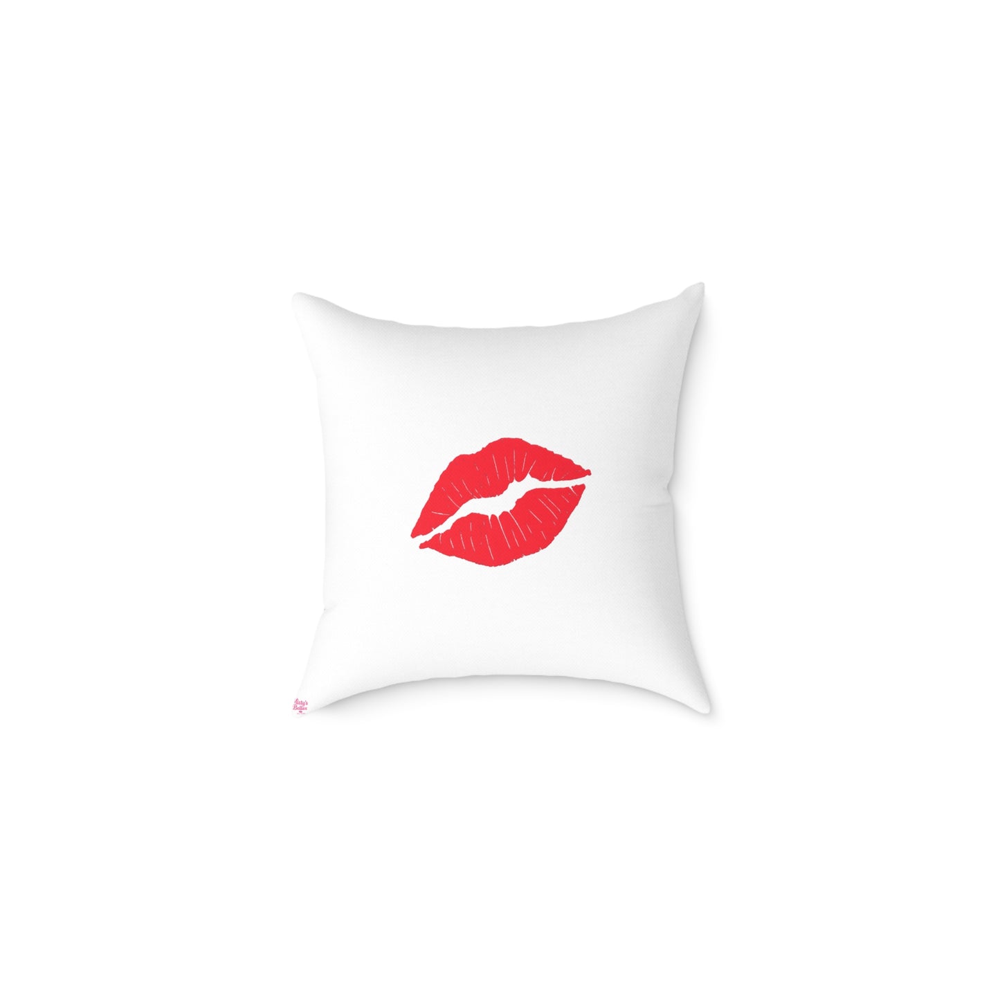 Decorative Pillow — "Too Pretty to Play Nice" Lip Art Square Throw Pillow