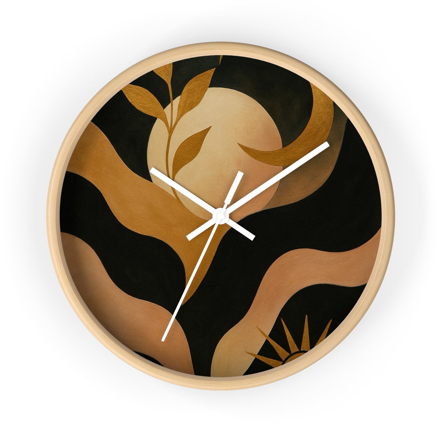 Abstract Moonlight Wall Clock — Boho Modern Decorative Clock
