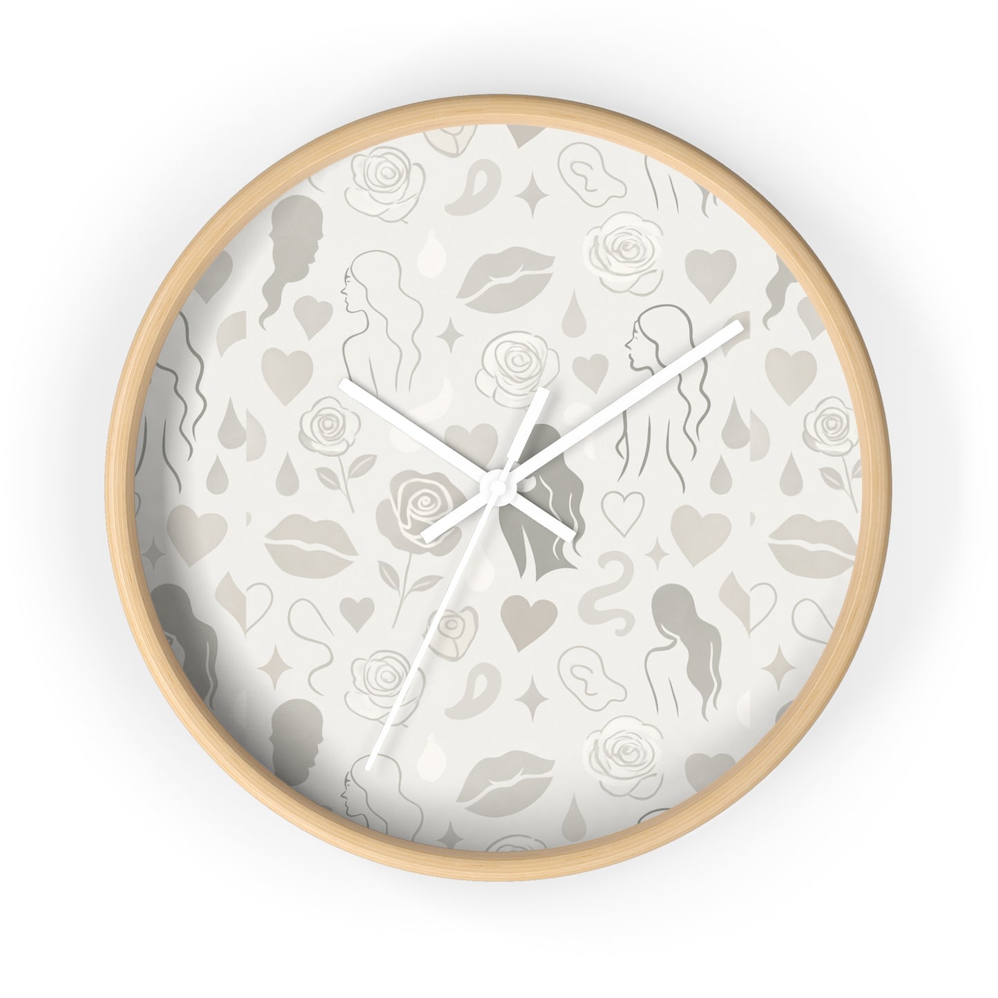 Yara Belle Signature Clock
Soft Neutral Silhouette Pattern Wall Clock – Minimal Boho Luxe Decor