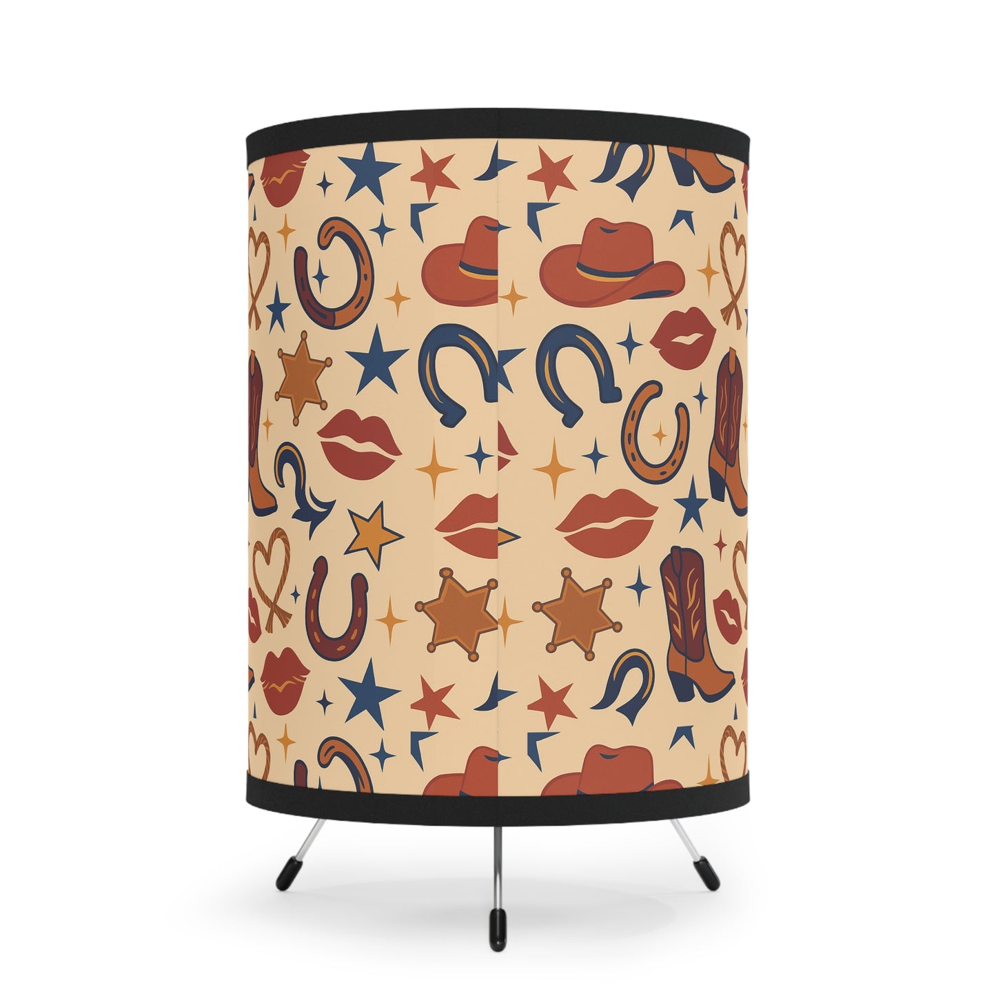 Wild West Kisses – Retro Cowgirl Print Lamp Shade