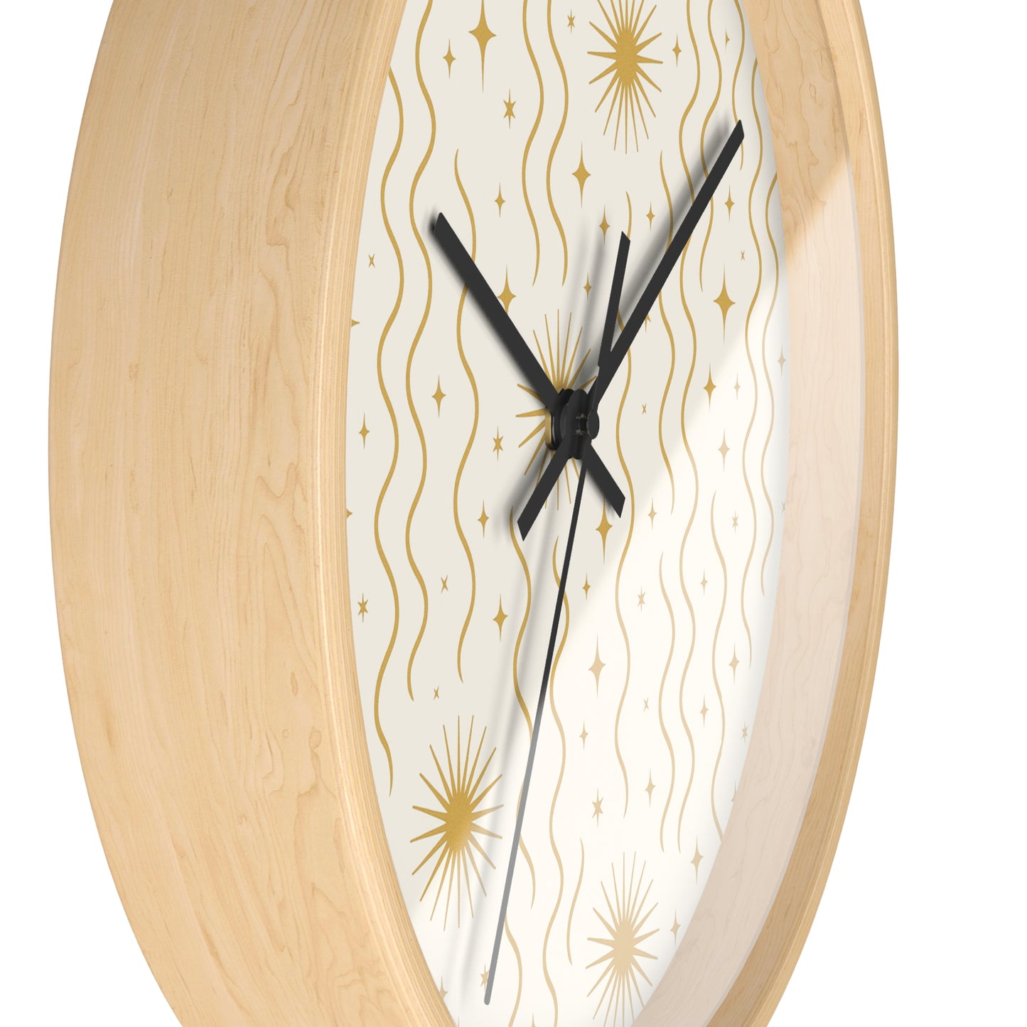 Golden Ripple Sun Wall Clock