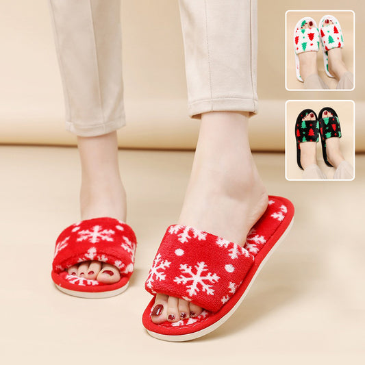 Cozy Belle Plush Slippers – Holiday Edition 🎄✨