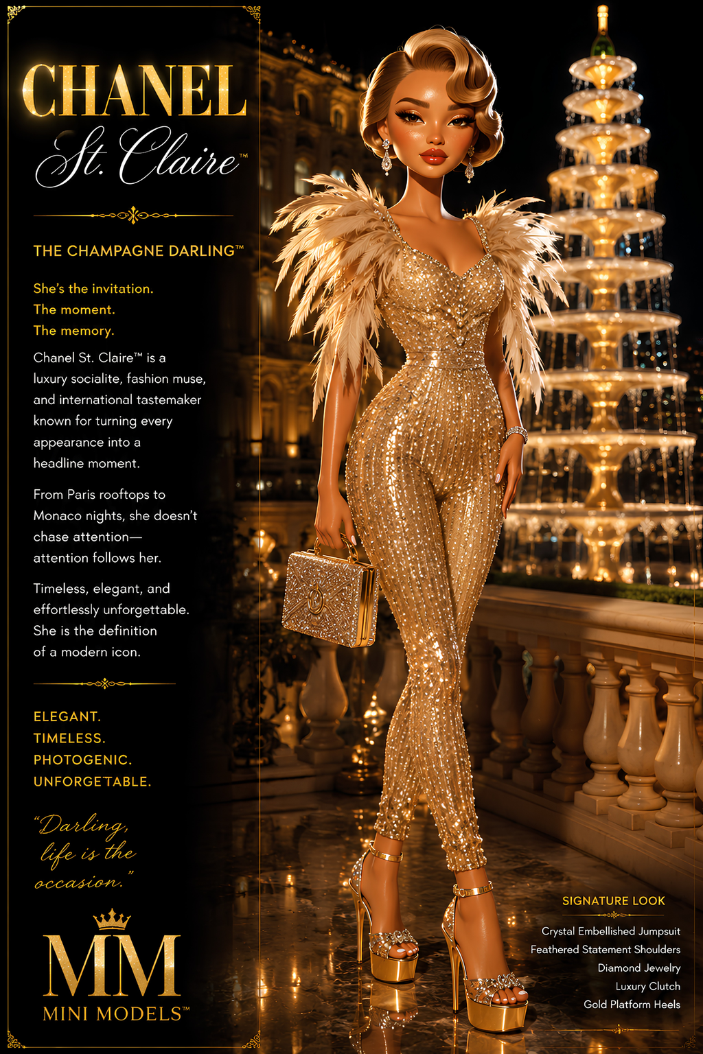 CHANEL ST. CLAIRE™ — THE CHAMPAGNE DARLING™ digital artwork