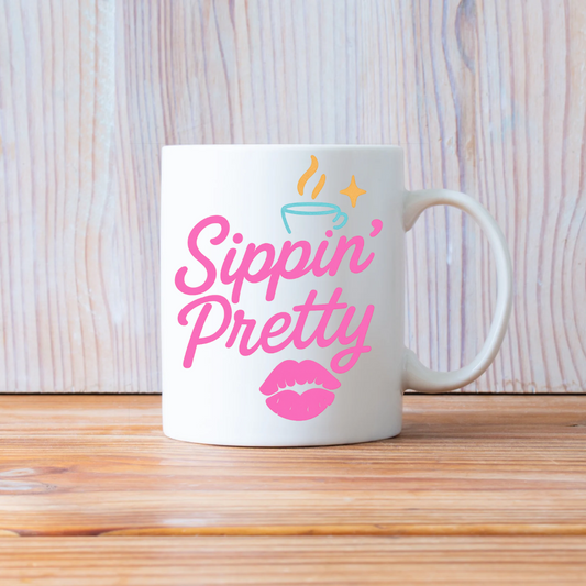 Sippin’ Pretty Ceramic Mug (multiple sizes)