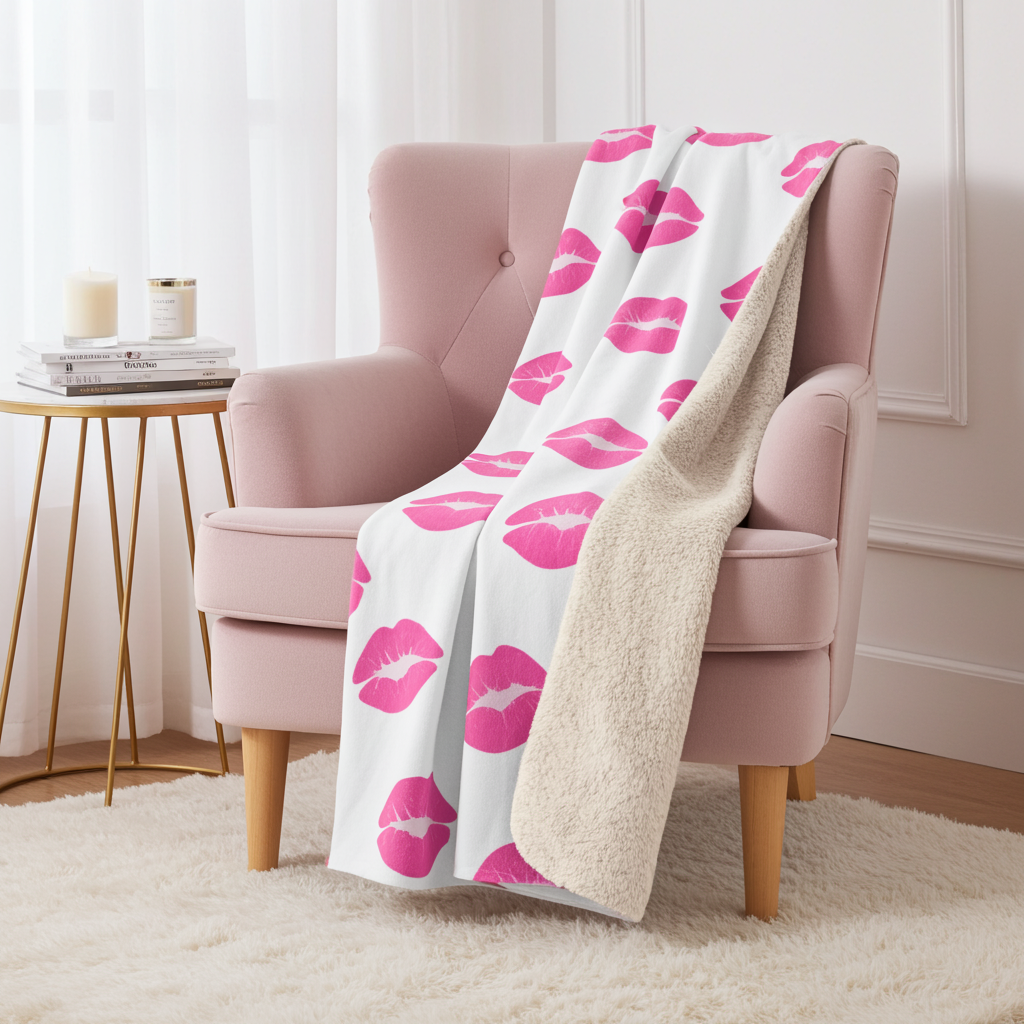 Belle Kissed Sherpa Fleece Blanket