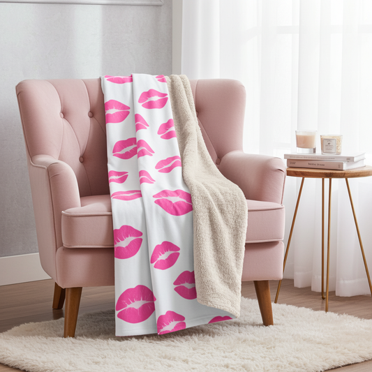 Belle Kissed Sherpa Fleece Blanket