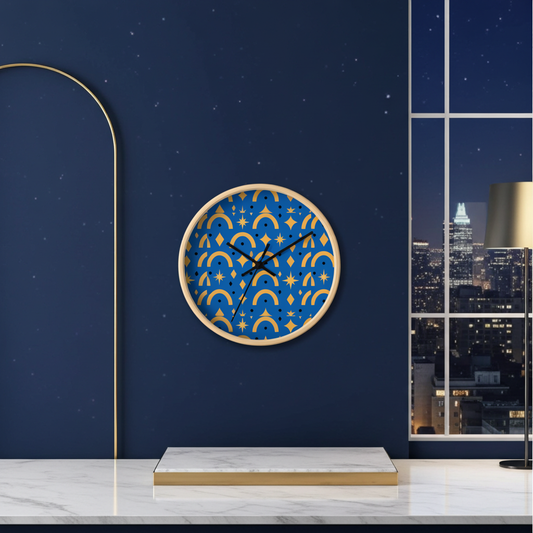 Blue Dawn Retro Wall Clock