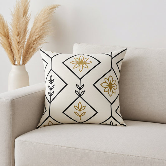 “Camille” Throw Pillow — Neutral Decorative Cushion